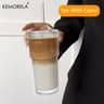 Floral Glass Tumbler With Lid And Straw For Iced Coffee Juice And Daily Drinks 6