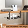 Retractable Under Desk Cable Management Tray No Drill Wire Organizer And Power Strip Holder 5
