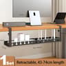 Retractable Under Desk Cable Management Tray No Drill Metal Cord Organizer
