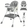 Foldable Baby High Chair with Toy Rack Anti Slip Base and Easy Clean Feeding Tray
