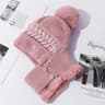 Womens Plush Lined Winter Balaclava Hat With Pom Pom Face Cover And Neck Warmer 9