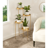 4 Tier Metal Plant Stand With Round Shelves Bronze Indoor And Outdoor Plant Display 1