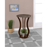 Round Wood Plant Stand With Two Tier Storage And Cherry Finish 6