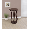 Round Wood Plant Stand With Two Tier Storage And Cherry Finish 4