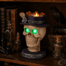 Lighted Skeleton Halloween Tabletop Decor With Green LED Eyes And Candy Bowl 10