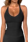 Womens Ribbed Tank Top VNeck Slim Fit Tank Top Soft Stretch Womens Camisole 0