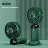 Portable Handheld Fan With Phone Stand Display Screen  5Speed USB Rechargeable Neck Fan 5