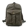 Heritage Canvas Backpack Large Capacity Vintage Travel Backpack With Leather Trim 3