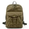 Heritage Canvas Backpack Large Capacity Vintage Travel Backpack With Leather Trim 4