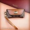Retro Leather Eyeglasses Case Pouch With Gold Charm Accent 2