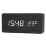 Wooden LED Alarm Clock With Voice Control Digital Desk Clock For Bedroom Office Home Decor 2