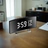LED Digital Alarm Clock With Curved Screen Temperature Display Snooze And Night Mode For Bedside De 1
