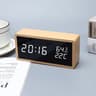 Bamboo Wooden LED Alarm Clock With Temperature Display Mirror Digital Desk Clock For Betal Table Ho 4