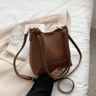 Retro PU Shoulder Crossbody Bucket Bag For Women 0