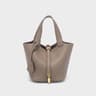 Women Lychee Pattern Bucket Bag Light Luxury Shoulder Handbag 2