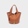 Women Lychee Pattern Bucket Bag Light Luxury Shoulder Handbag 3