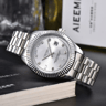 Luxury Mens Quartz Watch Waterproof Stainless Steel Diamond Dial Wristwatch 1