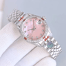 Mechanical Womens Watch Diamond Dial Steel Bracelet Calendar 2