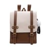 Uniform Style PU Leather School Backpack For Women College Laptop Bag 2
