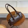 Boston Pillow Tote Women Leather Retro Bowling Bag Large Capacity Crossbody Handbag 2