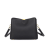 Genuine Leather Bucket Handbag With Dual Straps Gold Lock Shoulder Crossbody Bag 2