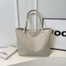 Handmade Woven PU Leather Tote Bag Large Capacity Shoulder Bag For Work Travel Daily Use 0