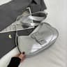 Women Black PU Shoulder Bag Stylish Arm Bag Wallet Handbag 2