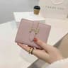 Compact PU Leather Zipper Wallet For Women Coin Purse Card Holder 1