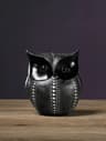 Black And White Owl Resin Statue Animal Sculpture Decor Shelf Accent 0