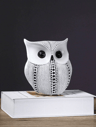 Black And White Owl Resin Statue Animal Sculpture Decor Shelf Accent 1