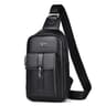 Men Leather Crossbody Chest Bag Travel Sling Shoulder Bag 0