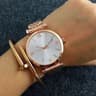 Elegant Womens Crystal Dial Quartz Watch With Metal Steel Band 1