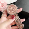 Diamond Crystal Women Quartz Watch With 3 Dial Steel Band 0