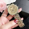 Diamond Crystal Women Quartz Watch With 3 Dial Steel Band 2