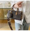 Womens Embossed Synthetic Leather Boston Handbag With Zipper Closure 1
