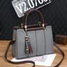 Womens Large Capacity Shoulder Handbag With Solid Color Spliced Design 4