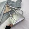Mini Shell Crossbody Handbag With Embossed Lettering And Patent Leather Finish 3