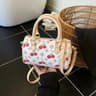Womens Cherry Print Boston Handbag With Adjustable Crossbody Strap 0