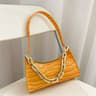 Women Crocodile Pattern Shoulder Bag With Chain Strap And PU Leather Finish 4