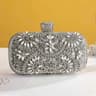 Gold Evening Clutch Handbag With Detachable Chain Strap And Metallic Finish 1