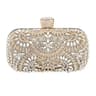 Gold Evening Clutch Handbag With Detachable Chain Strap And Metallic Finish 2