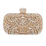 Gold Evening Clutch Handbag With Detachable Chain Strap And Metallic Finish 3