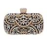 Gold Evening Clutch Handbag With Detachable Chain Strap And Metallic Finish 0