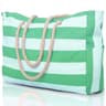 Striped Canvas Beach Bag With Zipper And Foldable Design 5