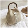 Woven Straw Bucket Bag For Women With Bamboo Handle And Crossbody Design 2