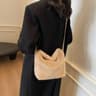 Women Plush Bucket Bag Fashionable Fall And Winter Messenger Handbag 5
