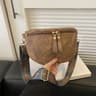 PU Leather Waist Bag With Wide Strap Solid Color Hobo Crossbody Purse 2