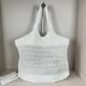 Large Raffia Straw Shoulder Tote Bag For Women With Metal Letter Accent 2