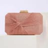 Women Pleated Evening Clutch Bag In Champagne With Wrinkled Fabric Finish 3