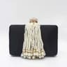 Women Satin Evening Clutch Bag With Pearl Tassels And Rhinestone Buckle 0